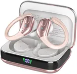 sajawass Wireless Earbuds Bluetooth 5.4 Headphones, Noise Canceling Ear Buds with 75hr Playtime, LED Power Display, IPX7 Waterproof Earphones Over-Ear Earphones for Sports/Workouts - Rose Gold