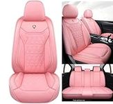 YJZT01 Pink Leather Car Seat Covers Comfortable Car seat Cover, 5-Seater Full Set Universal Type, Suitable for Most Cars SUV Pickup Ttrucks(Pink)