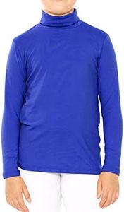 STRETCH IS COMFORT Girl's Long Sleeve Turtleneck Royal Blue X-Small