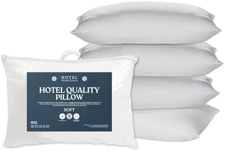 Hotel Essentials Hotel Quality Feels Like Down Anti-Allergy Pillow Pack of 4-Hypoallergenic Polycotton Cover Soft Support Pillows for Stomach Sleepers Filled with Bouncy Hollowfibre (46cm x 74cm)