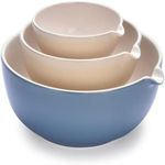 2LB Depot Prep Mixing Bowls Set of 3 - Ceramic Kitchen Bowls - Stackable Nesting Bowls Suitable for Serving, Baking, Prepping, and Stirring - Space-Efficient Storage - Allow Up to 2 Liter