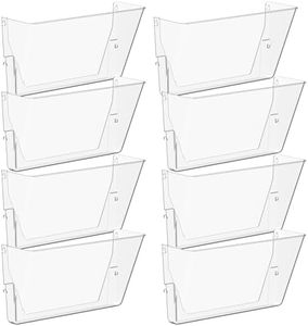 Gawerk Clear Acrylic Single Pocket, Plastic Hanging Wall Mount File Holder for Office Home (Clear, 8 Pack)
