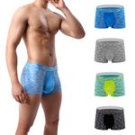 YuKaiChen Men's Pouch Underwear Trunks Performance Bulge Enhancing Boxer Briefs Short-leg, 4-pack(n1168), M