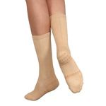 Dance Socks with Silicone Turning Grips and Spin Spot - Contemporary Dance Socks Ballet Flat for Girls and Women - Nude - Medium