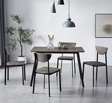 mcc direct Dining Table and Chairs Set Metal Wood Effect Table Dining Set 4 Chairs Blake