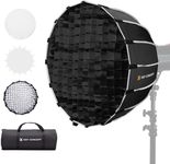 K&F CONCEPT 23.6“/60cm Softbox Parabolic Hexadecagon Compatible with Bowens Mount, with Honeycomb Grid, Light Diffusers, Carrying Bag, for Photography Studio Speedlite Flash and Monolight