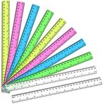 Pinenuts 10Pcs Plastic Ruler 30cm Ruler Multipack Straight Ruler Shatter Resistant Ruler Shatterproof Ruler 12 Inches Measuring Ruler Tool for Student School Office Teaching Ruler