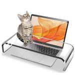 CalorMixs Anti-Cat Acrylic Keyboard Protector Cover,Computer Monitor Stand Prevent Cat Trampling Laptop Stand