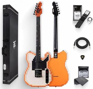 Mojolnir 8-Bit Stage-T Pixel Electric Guitar, Original Inspired Design, Semi-Hollow Lightweight Build, Custom MTL-50 Alnico Pickups, Brass Compensated Bridge, Premium Hardshell Case Included