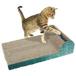 Emily pets Cat Scratching Board Pad Toy, Flat Shape Catch Board Mat with Ball, Natural Scratching Instinct Made of Environmental Friendly Material (Brown)