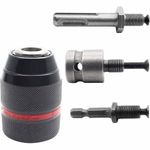 UPTODATETOOLS 13mm Keyless Metal Drill Chuck, with SDS-Plus Shank 1/4 Inch Hex Shank 1/2 Inch Impact Wrench Adapter