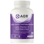 AOR - Lysine, Vitamin C, and Hyaluronic Acid, 60 Capsules - Support Collagen Development, Bone Health, Healthy Cartilage, Joint Health, Skin Health, Strengthens Tendon and Ligament Supplement