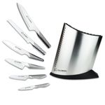 Global Knives 40th Anniversary Limited Edition 7 Piece Knife Block Set, Premium Japanese Kitchen Knives, Ultra Sharp Stainless Steel Blades with Santoku Knife & 20cm Bread Knife