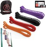 Functional Fitness Pull Up Assist Resistance Bands | Heavy Duty Loop Exercise Bands for Powerlifting, Mobility, and Stretching | Travel Friendly Resistance Bands for Workout | Combo Pack of 4