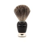 Edwin Jagger 81SB586AMZ Classic Pure Badger Exfoliating Shaving Brush for Shaving Cream or Shaving Soap for Men and Women (Black)