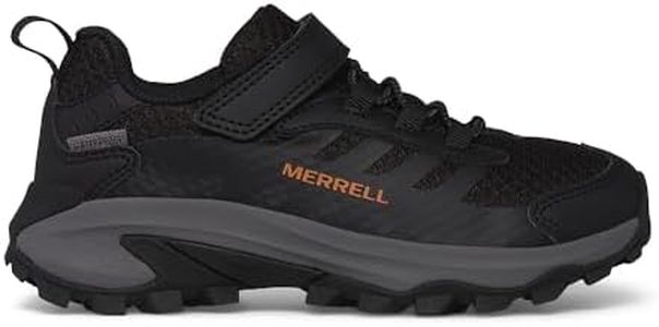 Merrell Moab Speed 2 Low Alternative Closure Waterproof Sneaker, Black, 4 US Unisex Big Kid