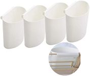 DODXIAOBEUL 4Pcs Hanging Cup Holder,Rolling Cart Accessories Utility cart Accessories Hanging Bins,Hanging Flower Pots,Space Saver,Storage Bucket Desktop Container,Make Up Pencil Holder (White-1)