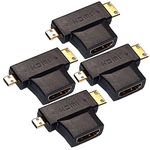 MX 3 In 1 Micro HDMI Male + Mini HDMI Male + HDMI Female ‘T’ Type Connector, 1080p 4K HDMI Extender compatible with Roku, PS3, PS4, Fire Stick, HDTV, Laptop & Computer Accessory 3664 (Pack Of 4)
