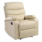 More4Homes ASHBY LEATHER RECLINER ARMCHAIR SOFA CHAIR RECLINING HOME LOUNGE (Cream)