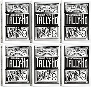 Tally-Ho Signature Series Black Edition Playing Cards – 6 Deck Set, Thin Crushed Stock, Premium Special Edition Decks for Cardistry, Magic Tricks & Poker