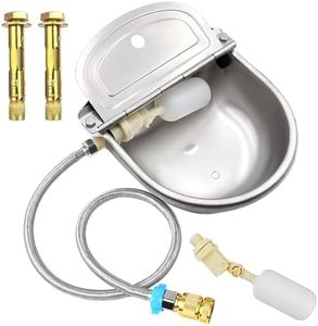 Automatic Dog Water Bowl Dispenser with Float Valve, 304 Stainless Steel Livestock Water Dispenser for Dog Horse Goat Pig Cow Livestock Water Bowl Kit Automatic Horse Waterer Bowl with Pipe Hose