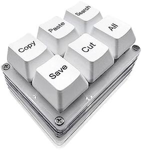 BTXETUEL Copy Paste Search Save Cut All 6-Key Keyboard One Handed OSU Keypad Programmable Mechanical Shortcut Macro Keyboard for Working and Gaming (White)