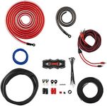 DS18 DS-AMPKIT0 High Power 0 GA Complete Amp Wiring Kit, Amplifier Installation Super Flex Wire, Installation Cables 3,000W