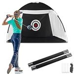 TUKAILAI Golf Practice Net with Carry Bag 10FT Foldable Hitting Mat for Backyard Driving Golf Hitting Nets for Kids Men Women Indoor Outdoor Garden