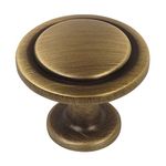 25 Pack - Cosmas 5560BAB Brushed Antique Brass Cabinet Hardware Round Knob - 1-1/4" Diameter