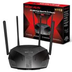 Mercusys AX1800 Dual-Band Wi-Fi 6 Router, WiFi Speed up to 1201Mbps/5GHz+574Mbps/2.4GHz, 3 Gigabit LAN Ports, Ideal for Gaming Xbox/PS4/Steam & 4K (MR70X), Black