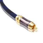 KUYIOHIFI Dual Shielded (OD 8.0mm) RCA Male to RCA Male subwoofer Cable (2 Feet)