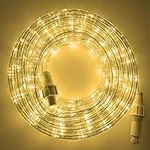 Twinkle Star LED Rope Lights Outdoor, 33 FT 240 LED, Low Voltage, Connectable Indoor Outdoor Garden Patio Party Weddings Christmas Decoration, Warm White
