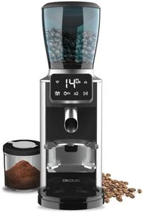 Cecotec - Moulin à Café Électrique SteelMill Touch - 200W, Acier Inoxydable, Écran Tactile et 30 Niveaux de Mouture, Récipient à Grains de 300gr avec Couvercle et 200gr de Café en Poudre