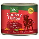 Natures Menu Country Hunter Dog Food Can Beef with Superfoods (6 x 600g)