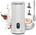 Ovetedot Milk Frother, 4-in-1 Milk Frother Electric, Hot and Cold Foam Maker and Milk Warmer with Temperature Control & Auto Shut-Off, Frother for Coffee, Latte, Cappuccino, Matcha(White)