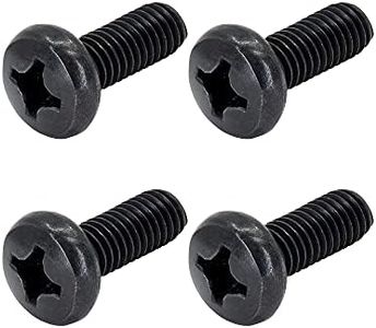 Black License Plate Screws for Lexus, Toyota, and Honda, Phillips Machine Pan Head 18-8, Stainless Steel, M6-1.0 x 16 mm Bolt (Pack of 4)