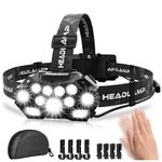 KIDECCE Headlamp Rechargeable,22000 Lumen 11 LED Headlamp with Motion Sensor,Ultra Bright 22 Modes Lampe Frontale with Red Light,Waterproof Head Lamps for Outdoors Hiking Fishing Hard Hat Light