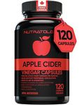 Nutratology® Apple Cider Vinegar Capsules | Canadian-Made | 1000MG ACV & 40MG Cayenne Pepper Per 2 Caps (500MG ACV Each) Supports Digestive Health - 120 Capsules