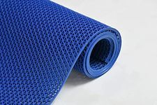 Voblin Anti Skid PVC Rubber Mat for Floor Large Size Home Entrance Doormat Waterproof Mud Dirt Trapper Indoor Outdoor Floor Carpet Plastic Non Slip for Hotel, Office (2x20 Feet, Blue)