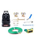 VEVOR Oxygen Acetylene Torch Kit, Gas Welding Torch Kit, 14PCS Portable Oxy Acetylene Brazing Set with 177'' Twin-Hose, 2 Welding Tips, Welding Torch, 2 Regulators, Cylinder Holder (Without Cylinder)