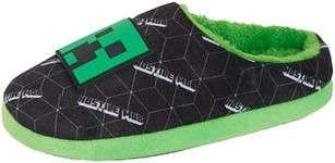 Minecraft Boys Slippers Black 6 UK