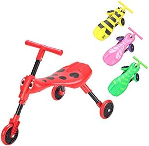 Scuttlebug 3-Wheel Foldable Ride-On Tricycle for 1-3 Year Old Boys and Girls, Beetle Trike, Antennae Handlebar, Develop Your Toddler’s Balance and Motor Skills, Fun with No Surface Scratches
