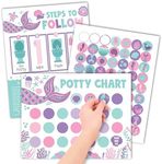 Mermaid Potty Training Chart For Toddler Girls - Potty Training Sticker Chart For Girls Potty, Potty Chart For Girls With Sticker, Sticker Chart For Kids Potty Training Reward Chart, Kids Reward Chart