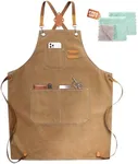 ZOMAO Chef Apron, Cotton Canvas Cro