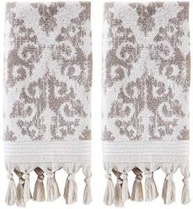 SKL Home by Saturday Knight Mirage Fringe 100% Turkish Cotton Hand Towel (2-Pack), Taupe