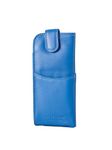 Real Leather Glasses Case in blue genuine leather spectacle pouch ladies mens