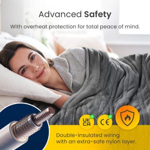 Cosi Home Luxury Heated Throw Blanket – Grey