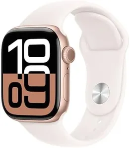 Apple Watch Series 10 [GPS 42mm case] Smartwatch with Rose Gold Aluminium Case with Light Blush Sport Band - M/L. Fitness Tracker, ECG App, Always-On Retina Display, Water Resistant