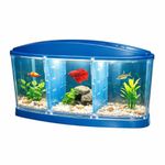 The Aquatic Hobby 3-Compartment LED Betta Fish Tank - Premium Acrylic Multi-Chamber Desktop Aquarium - Triple Divider Small Fish Tank for Home Decor & Office - 1 Pc Aquascaping Fish Box (Random Color)