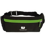 SumacLife Performance Sport Workout Exercise Running Belt Pouch Bag for Smartphones Keys etc - Retail Packaging – Black/Green